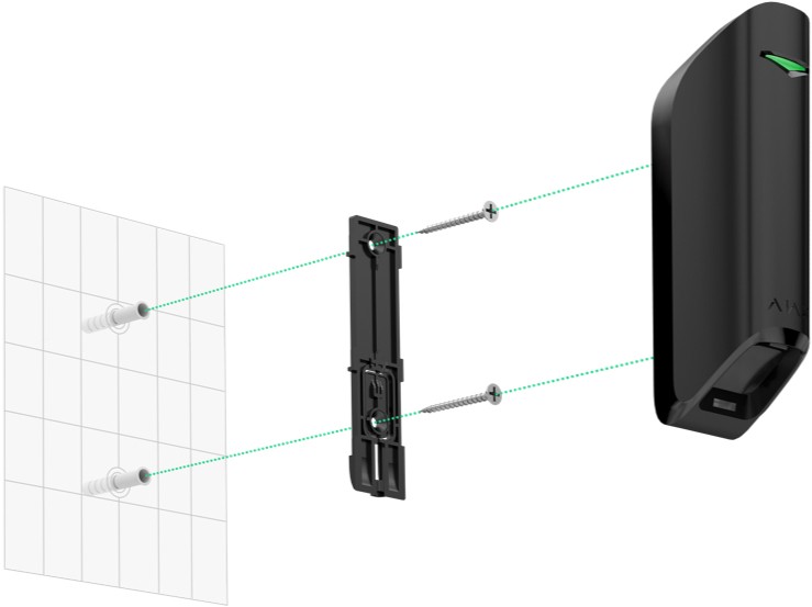 Detector wireless Cortina Ajax MotionProtect Curtain, negru